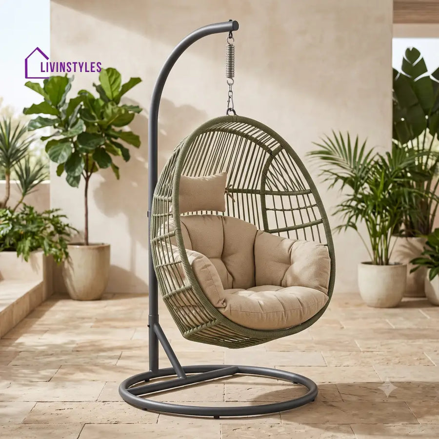 Joanna Premium MS Frame with Powder Coated Outdoor Swing Chair with Stand