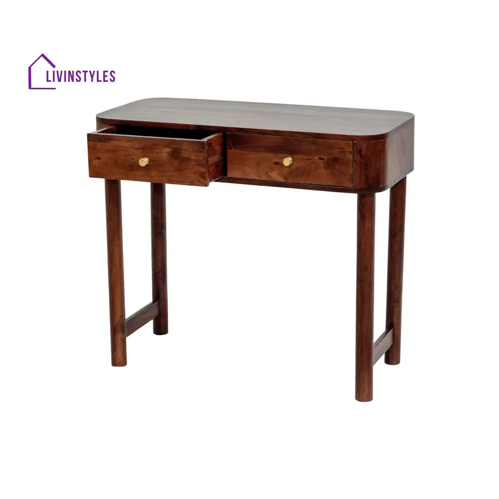 Joaquín Acacia Wood Dressing Table Console - Walnut - Dressing Table
