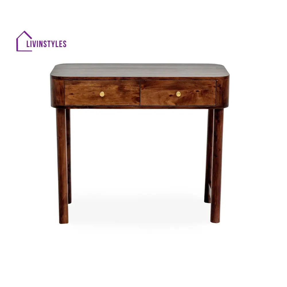 Joaquín Acacia Wood Dressing Table Console - Walnut - Dressing Table