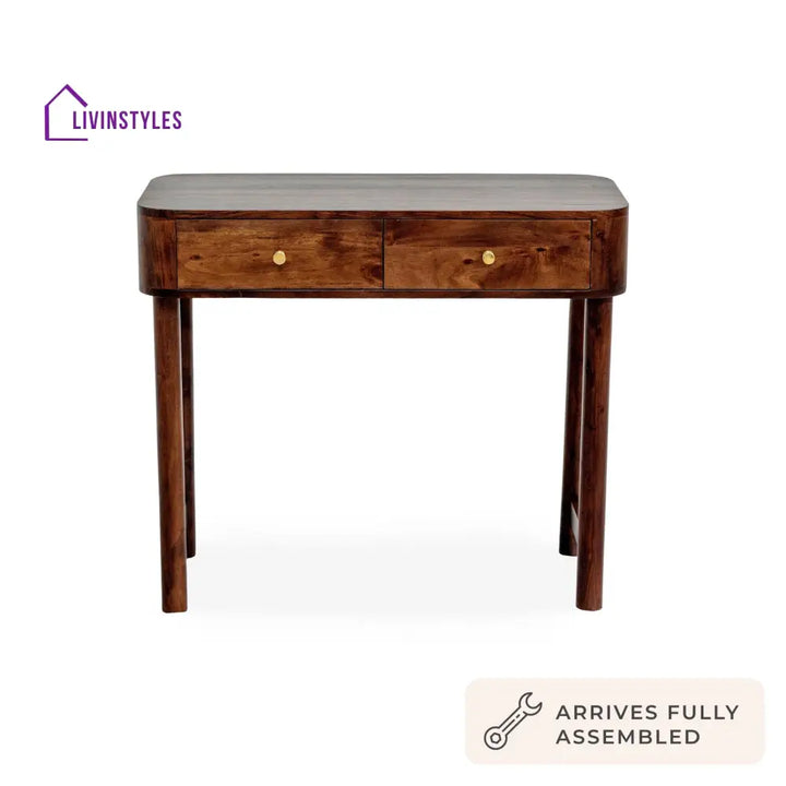Joaquín Acacia Wood Dressing Table Console - Walnut - Dressing Table