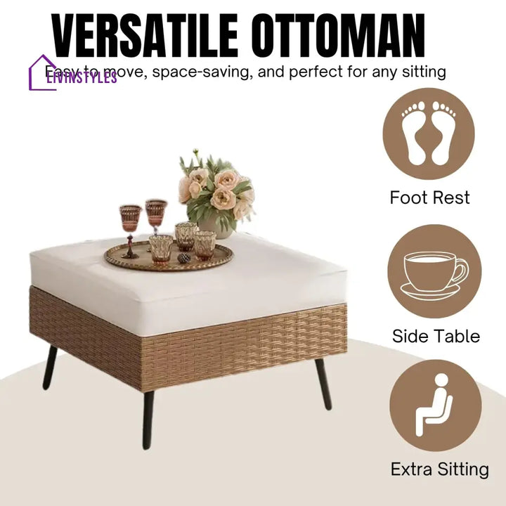 Johanna Outdoor Rattan Wicker 6-Seater Sofa Set - Sofa Set