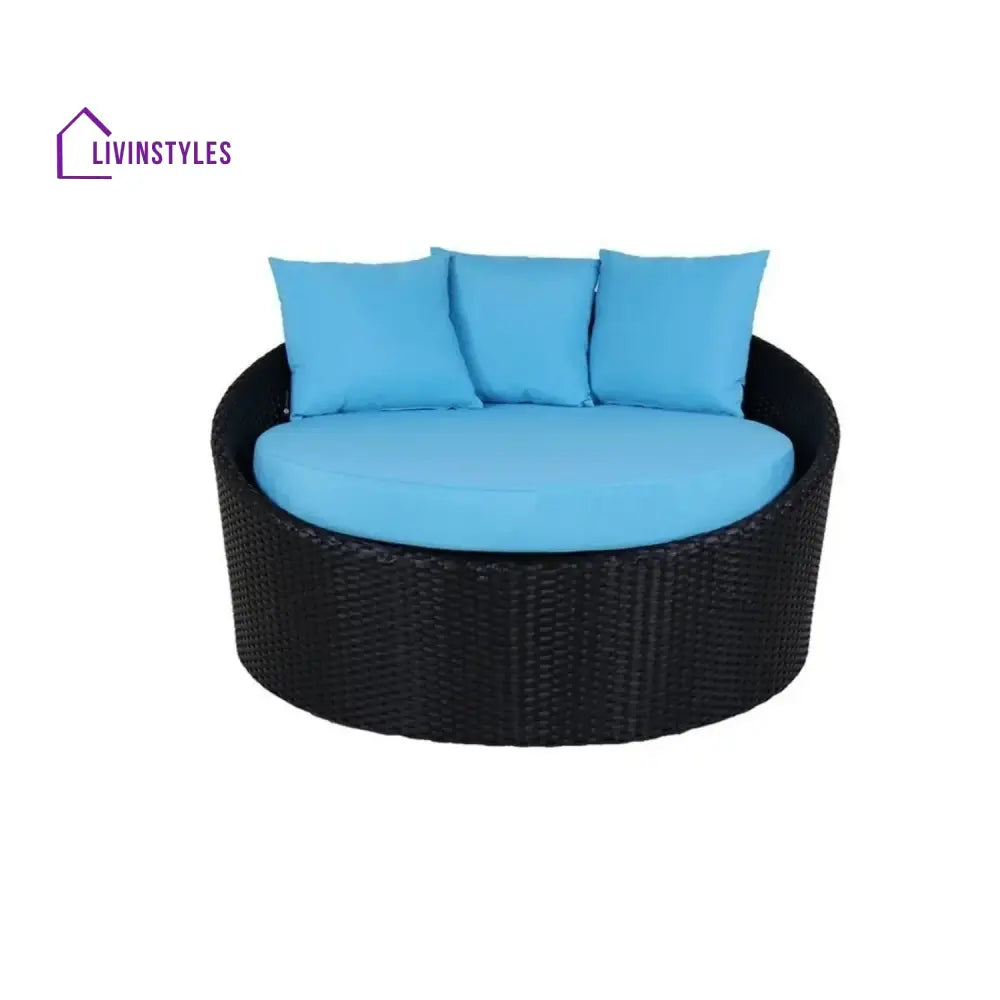Johanne Outdoor Rattan Wicker Daybed with Glass Top Table - Daybed