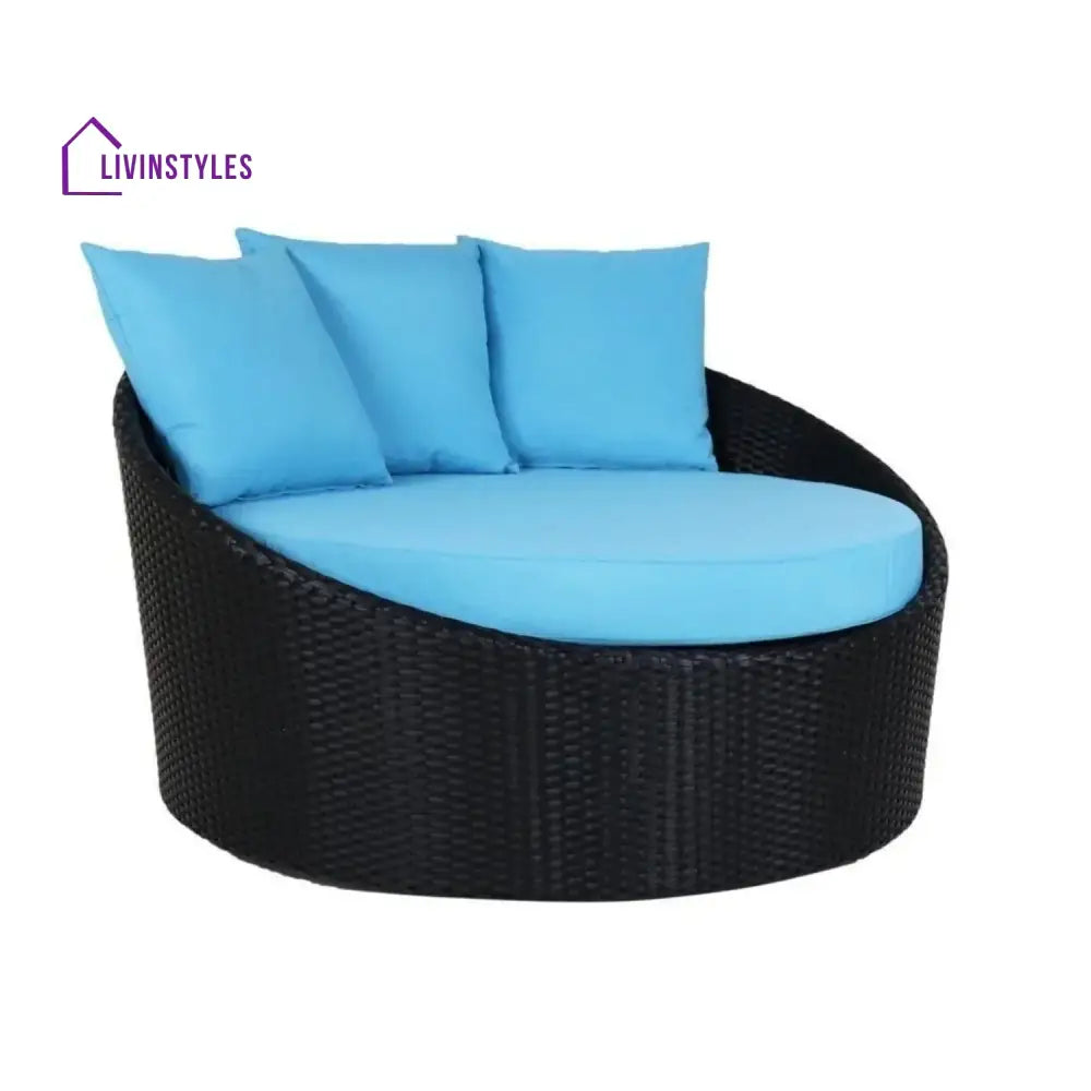 Johanne Outdoor Rattan Wicker Daybed with Glass Top Table - Daybed
