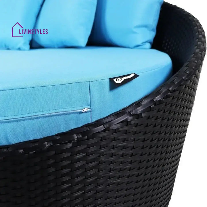 Johanne Outdoor Rattan Wicker Daybed with Glass Top Table - Daybed