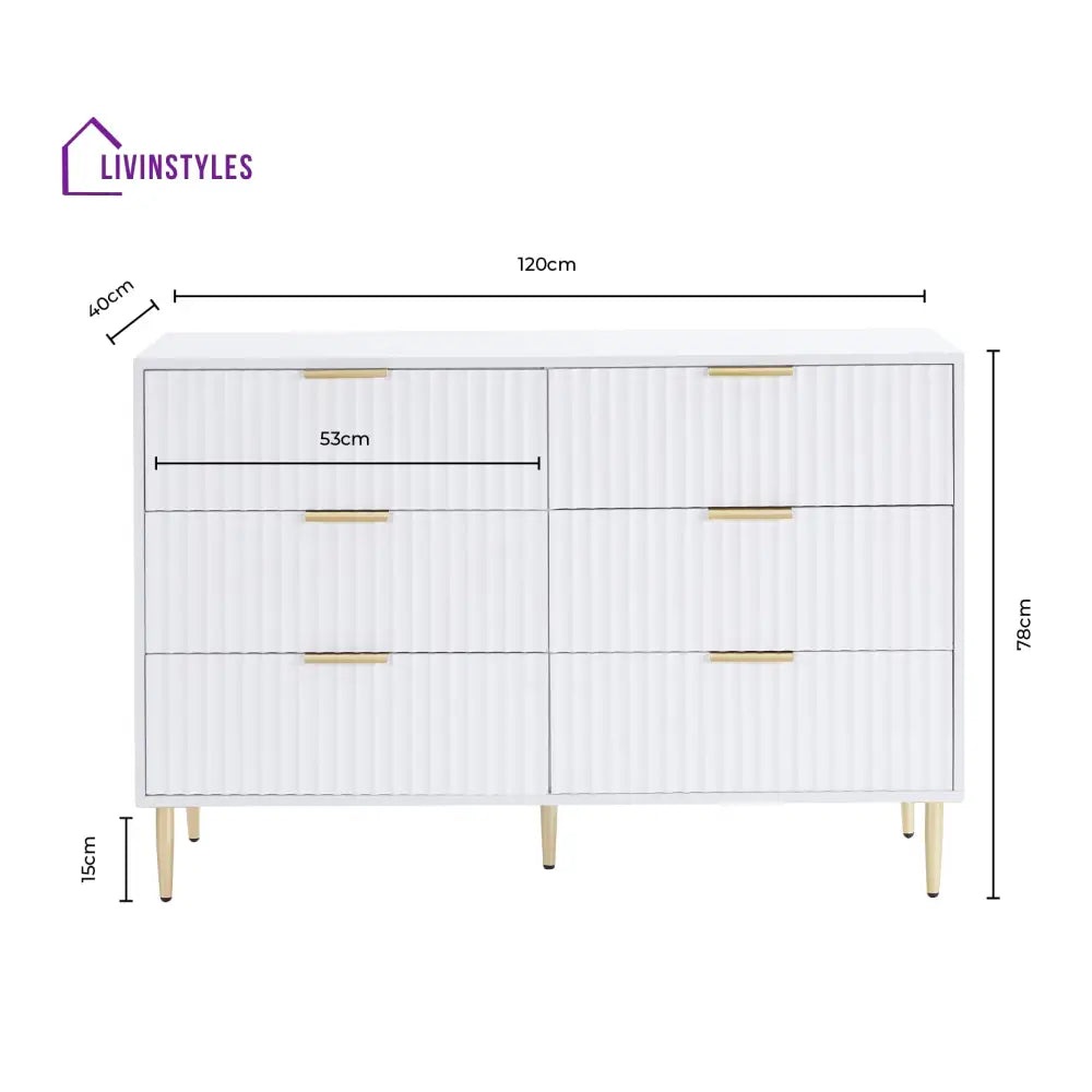 Jorge 6 Drawer Chest for Living Room - Chest of Drawers