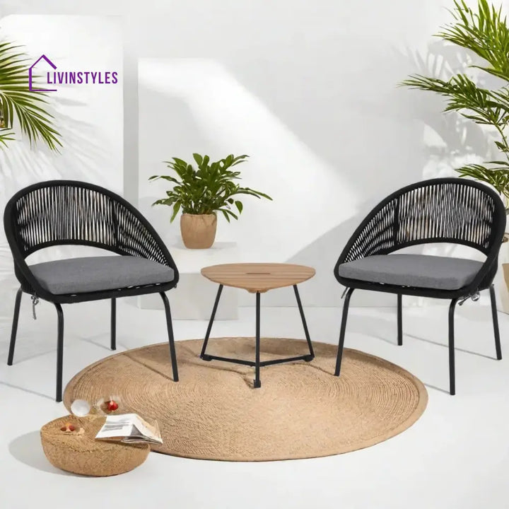 Josefina 3 Piece Garden Outdoor Rope Patio Set - Patio Set