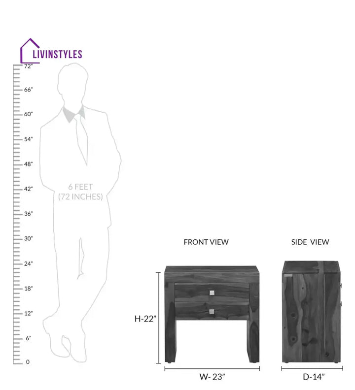 Ontario Solid Wood Bedside Bedroom Furniture Sets
