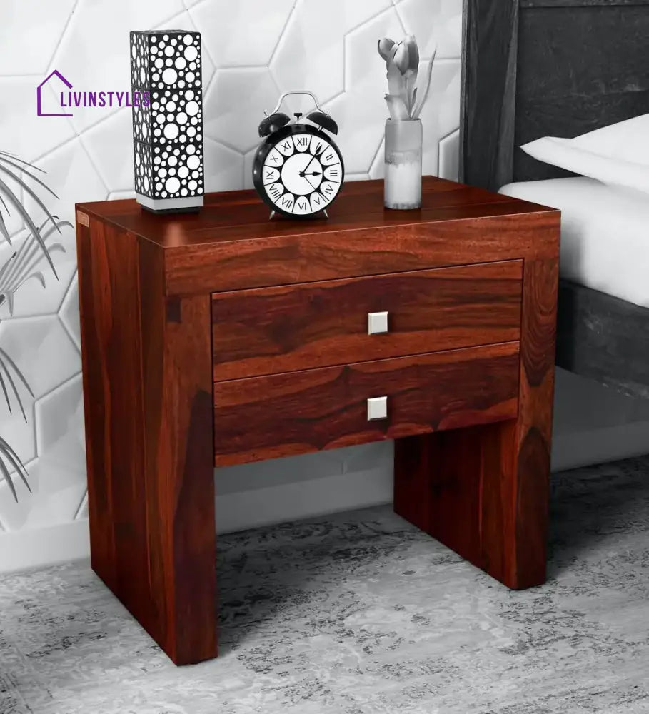 Ontario Solid Wood Bedside Honey Bedroom Furniture Sets