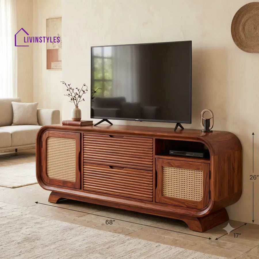 Josepha Solid Sheesham Wood Tv Unit for Living Room | Tv Cabinet | Tv Console Unit