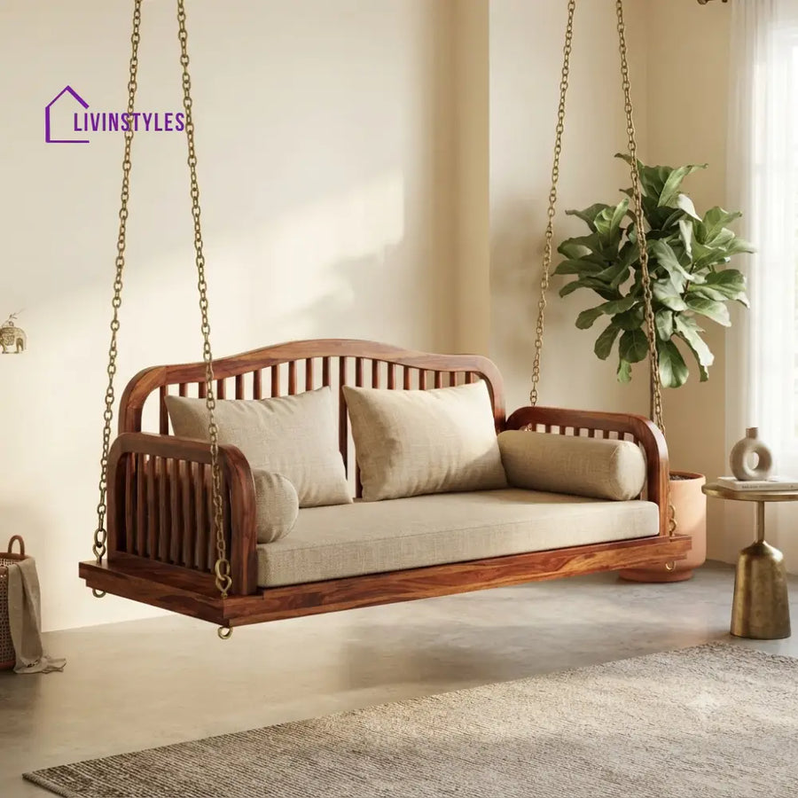 Joséphine 2 Seater Wooden Swing for Home | Wooden Jhula for home