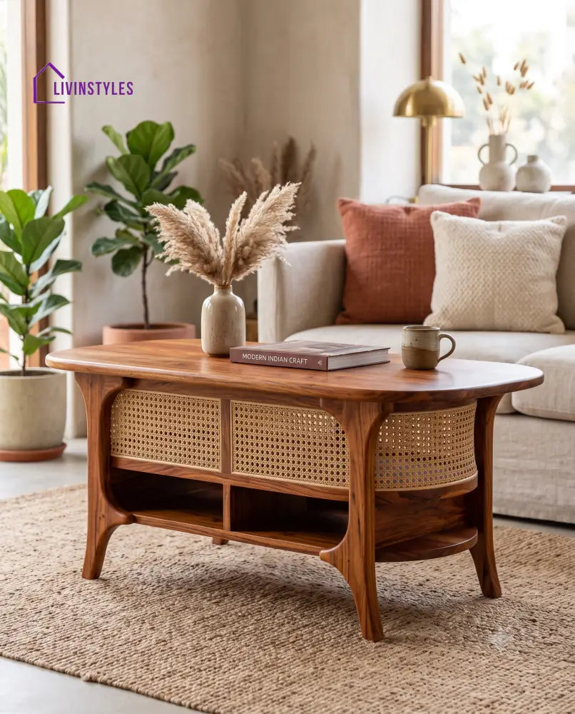 Joséphine Wooden Coffee Table for Living Room | Tea Table | Teapoy | Center table