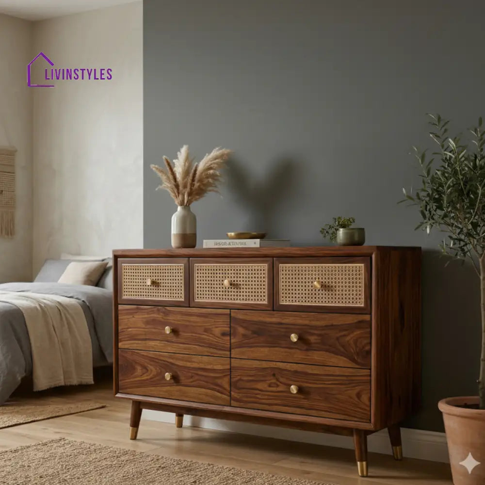 Joshua Solid Sheesham Wood Chest Of Drawers for Living Room | Bedroom