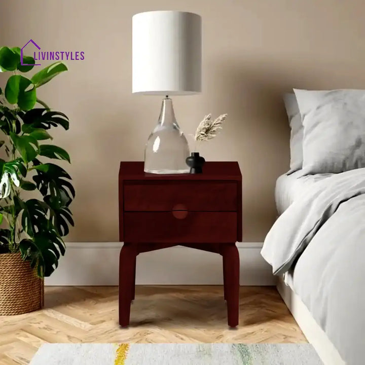 Tulsi Solid Wood Bedside Table Honey Bedroom Furniture Sets