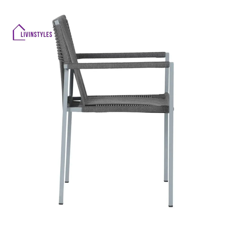 Jovie Outdoor Rope 3-Piece Patio Set (Grey)