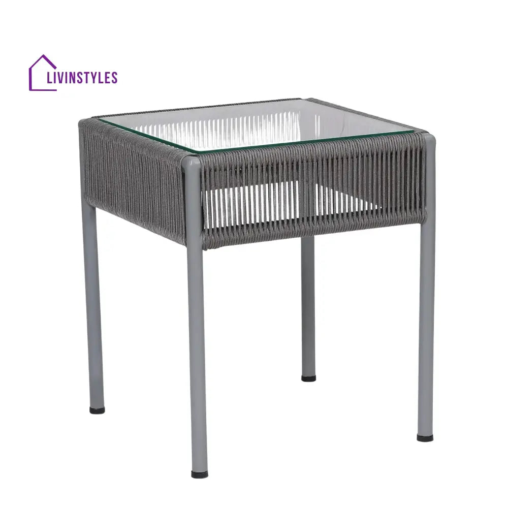 Jovie Outdoor Rope 3-Piece Patio Set (Grey)