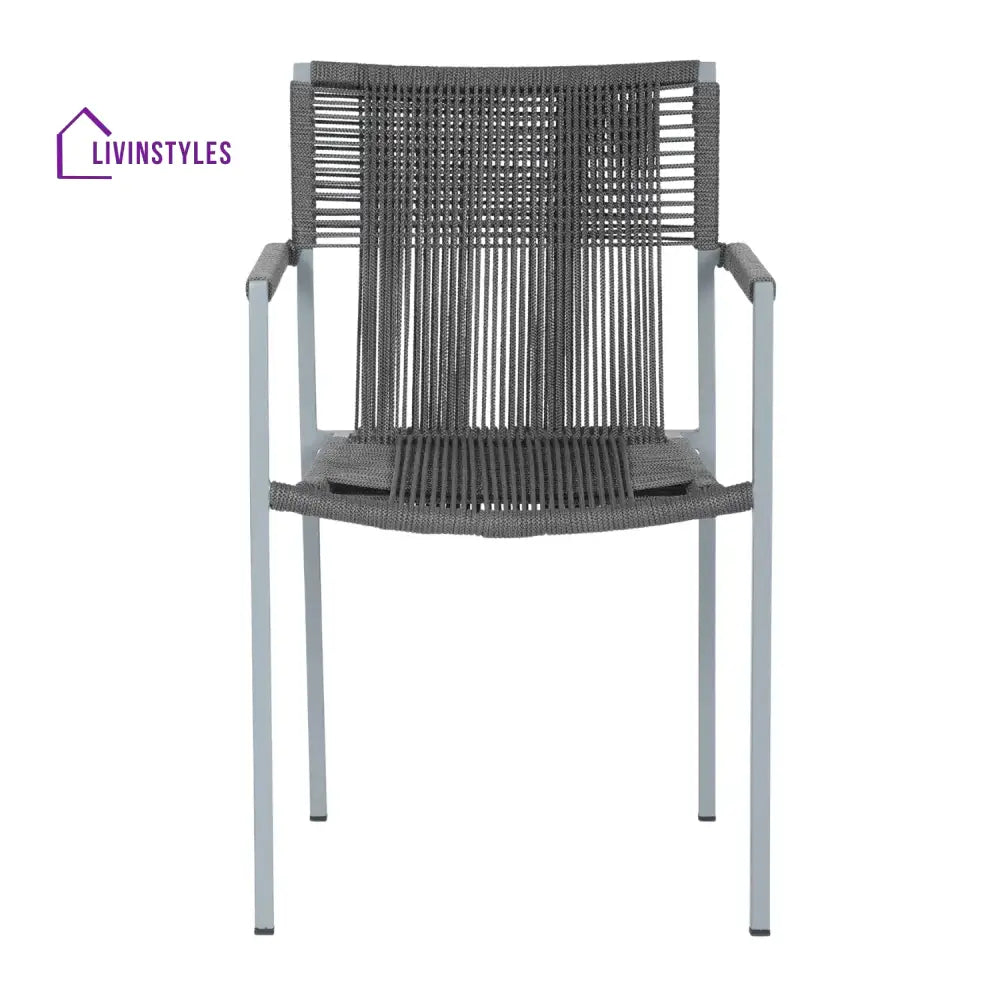 Jovie Outdoor Rope 3-Piece Patio Set (Grey)