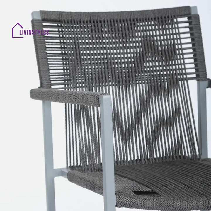 Jovie Outdoor Rope 3-Piece Patio Set (Grey)
