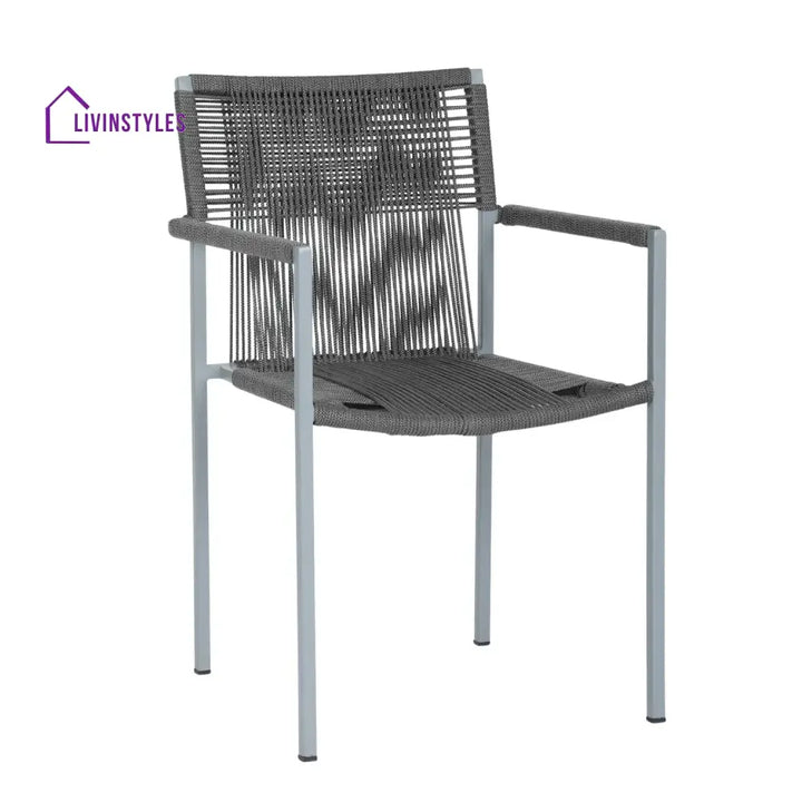 Jovie Outdoor Rope 3-Piece Patio Set (Grey)