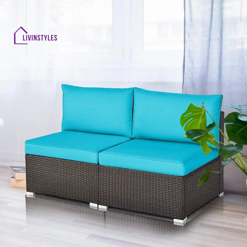 Juana 2-Piece Outdoor Wicker Armless Sofa - Sofa Set