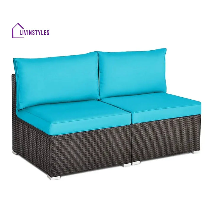 Juana 2-Piece Outdoor Wicker Armless Sofa - Sofa Set