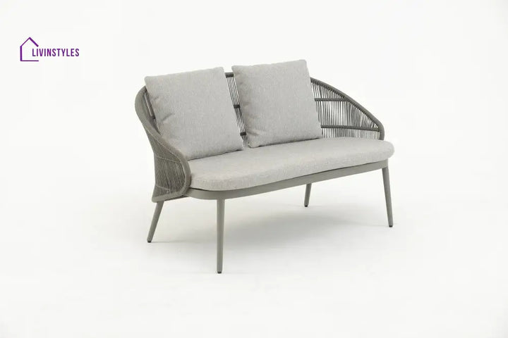 Juanito Outdoor Sofa Set 2 Seater 1 Single Seater 1 Side Table and 1 Center Table Set (Grey) Braided & Rope - Sofa Sets