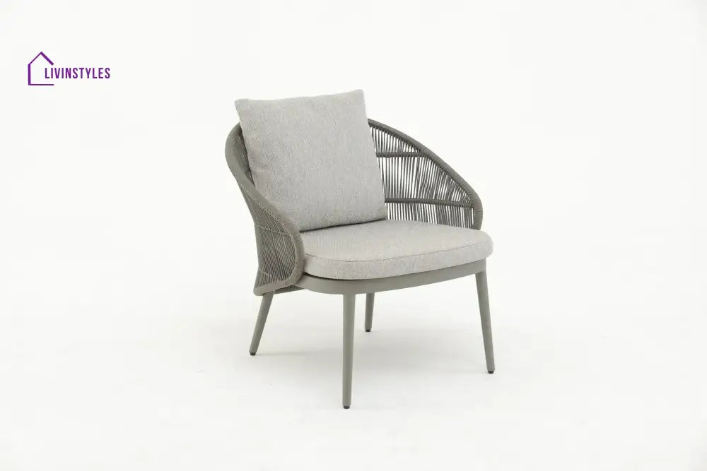 Juanito Outdoor Sofa Set 2 Seater 1 Single Seater 1 Side Table and 1 Center Table Set (Grey) Braided & Rope - Sofa Sets