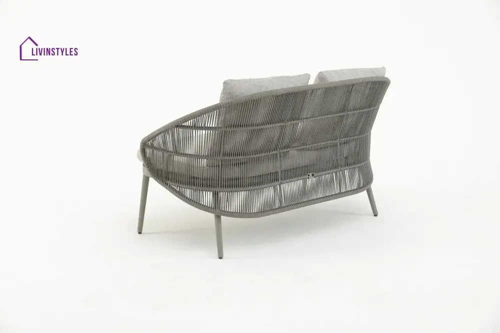 Juanito Outdoor Sofa Set 2 Seater 1 Single Seater 1 Side Table and 1 Center Table Set (Grey) Braided & Rope - Sofa Sets