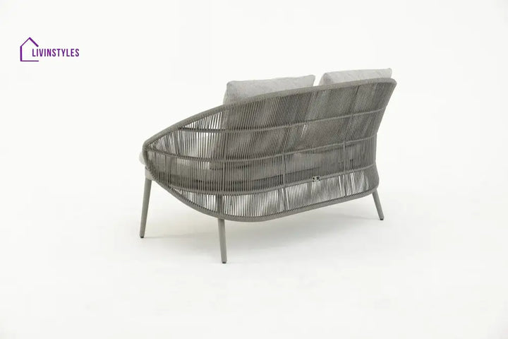 Juanito Outdoor Sofa Set 2 Seater 1 Single Seater 1 Side Table and 1 Center Table Set (Grey) Braided & Rope - Sofa Sets