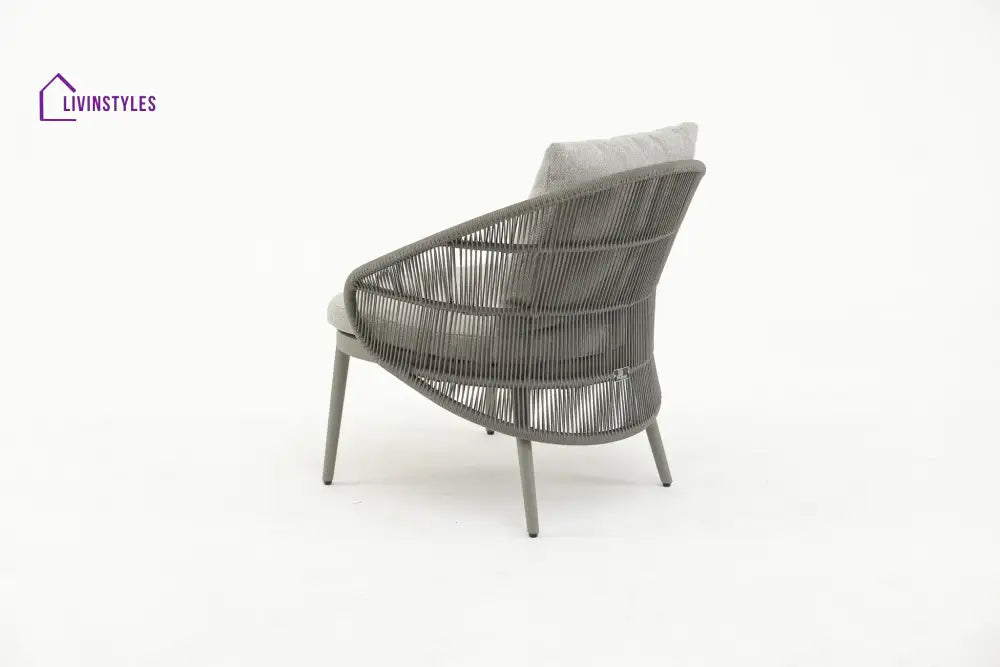 Juanito Outdoor Sofa Set 2 Seater 1 Single Seater 1 Side Table and 1 Center Table Set (Grey) Braided & Rope - Sofa Sets