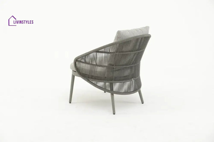 Juanito Outdoor Sofa Set 2 Seater 1 Single Seater 1 Side Table and 1 Center Table Set (Grey) Braided & Rope - Sofa Sets