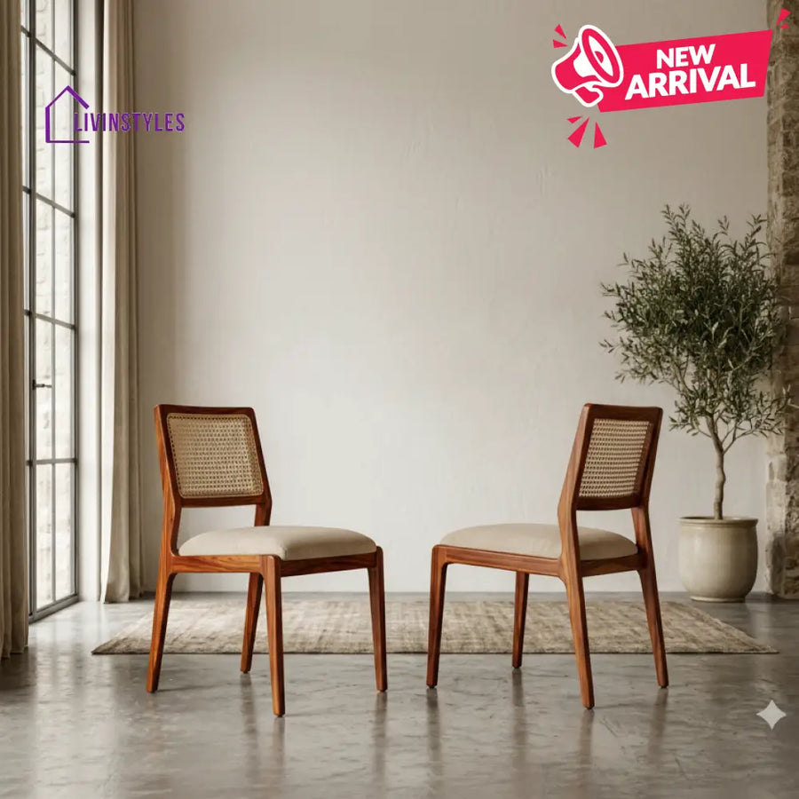Jude Sheesham Wood Dining Chairs - Set of 2 (Honey Finish)