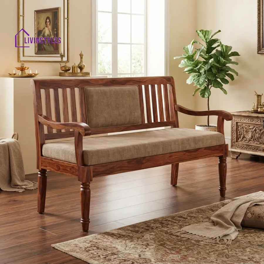 Jules Wooden Bench for Living Room | Bedroom | Extra Seating