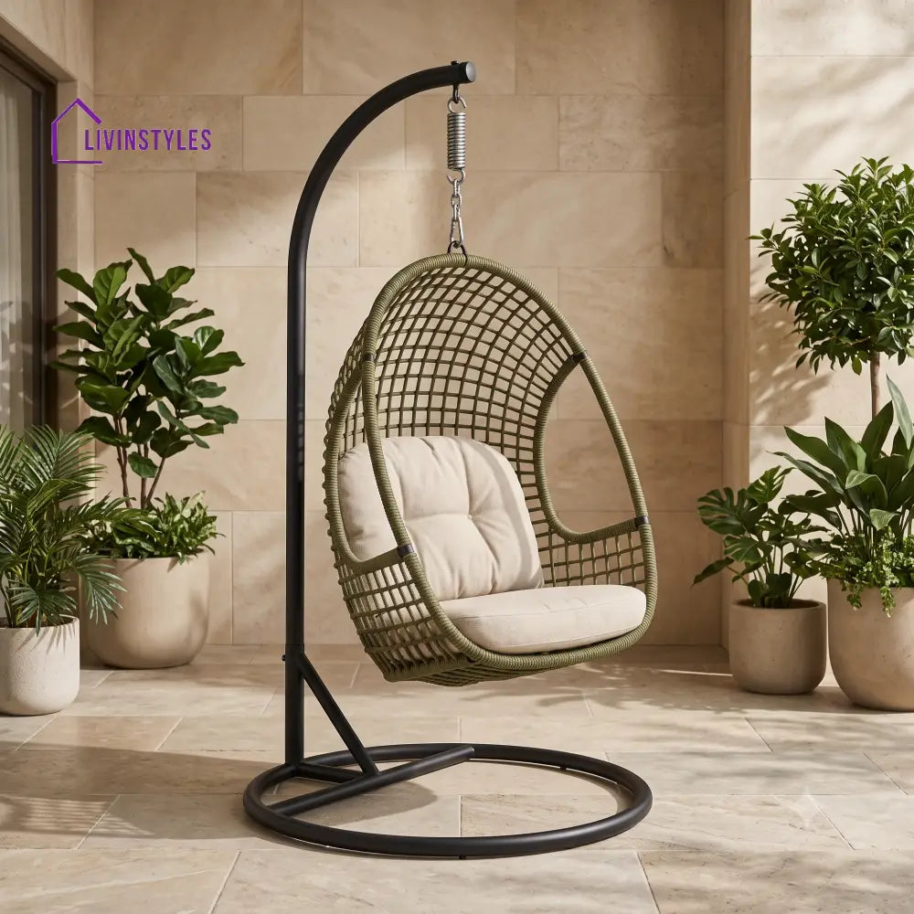 Julia Premium MS Frame with Powder Coated Outdoor Swing Chair with Stand