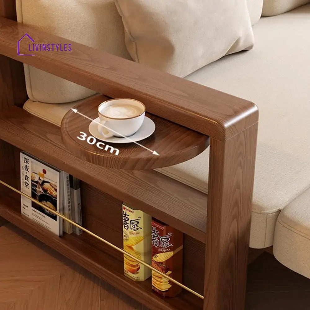 Multifunctional Retractable Sofa Bed with Wide Armrest and Storage Shelf FURNITURE
