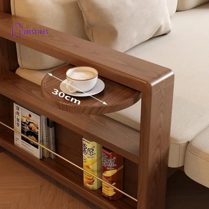 Multifunctional Retractable Sofa Bed with Wide Armrest and Storage Shelf FURNITURE