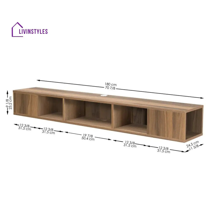 Julia Wall Mounted Wooden Finish Tv Unit Stand for Living Room