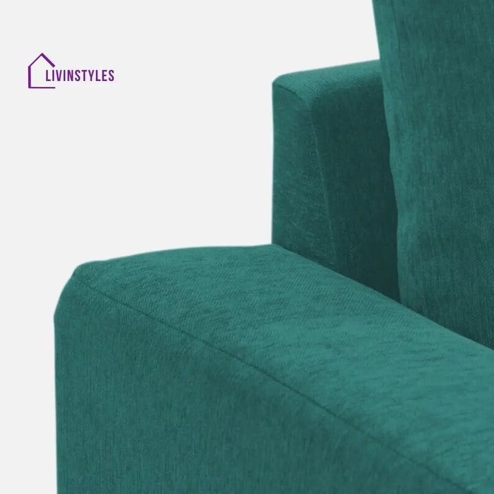 Kara Fabric 3 Seater Pull Out Sofa Cum Bed In Sea Green Colour