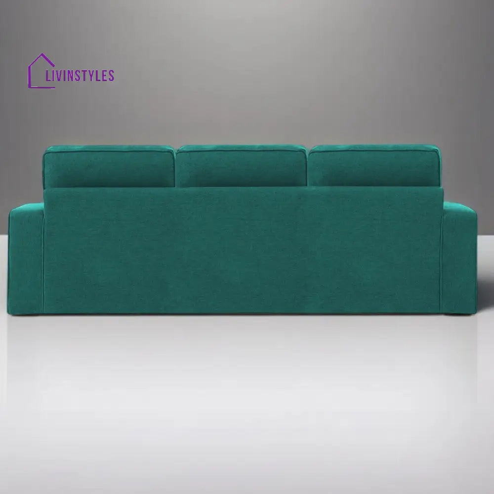 Kara Fabric 3 Seater Pull Out Sofa Cum Bed In Sea Green Colour
