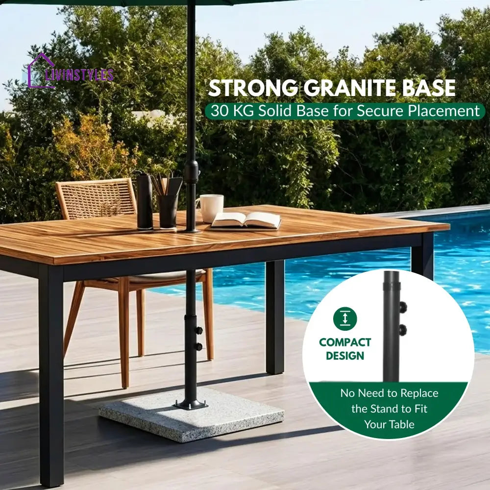 Julie 15FT Double Sided Outdoor Patio Umbrella With Granite Base Green - Patio Umbrella