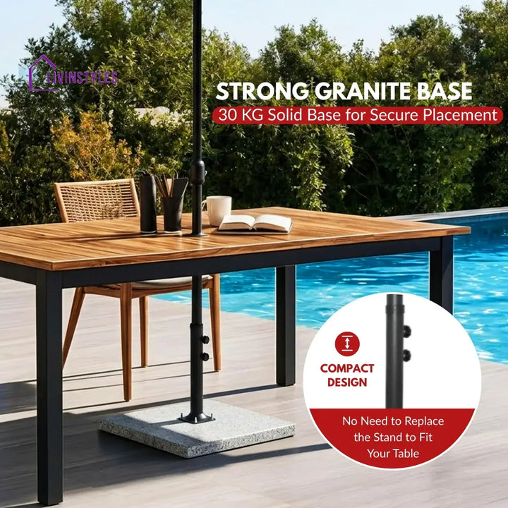 Julie 15FT Double-Sided Outdoor Patio Umbrella with Granite Base Maroon - Patio Umbrella