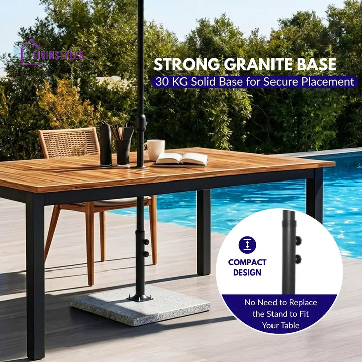 Julie 15ft Double Sided Outdoor Patio Umbrella With Granite Base White - Patio Umbrella