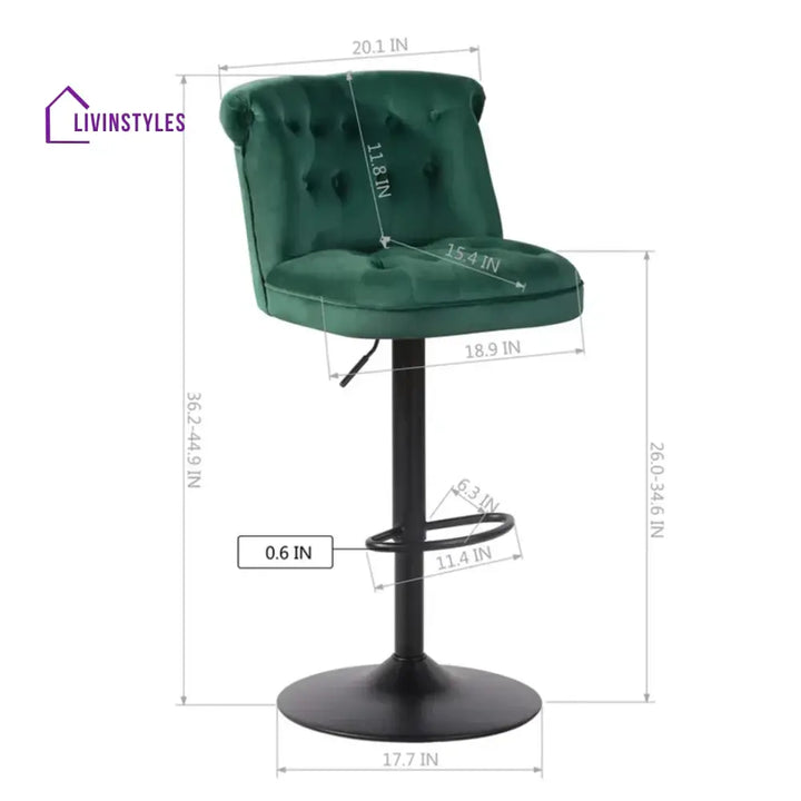 Green Color Cellan Swiel Adjustable Bar Stool