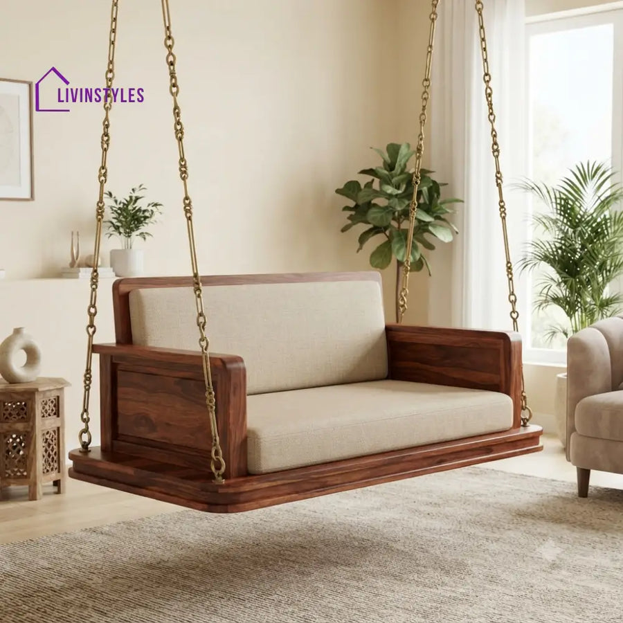 Julien 2 Seater Wooden Swing for Home | Wooden Jhula for home