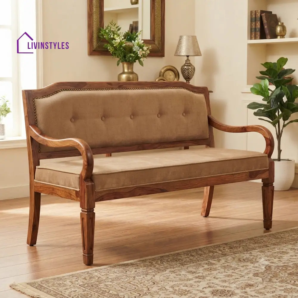 Julien Wooden Bench for Living Room | Bedroom | Extra Seating