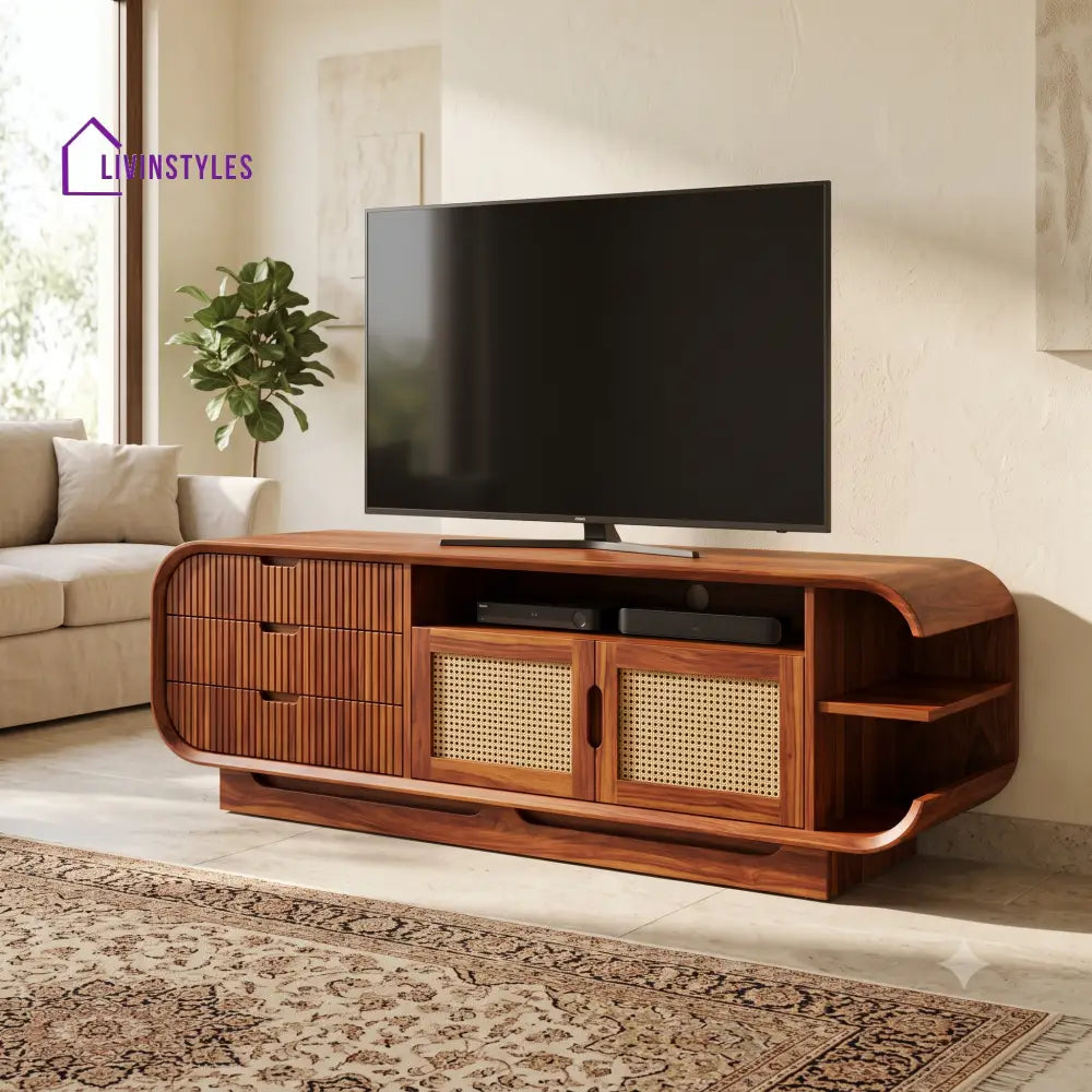 Juliette Solid Sheesham Wood Tv Unit for Living Room | Tv Cabinet | Tv Console Unit