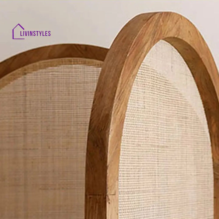 Juliette Wooden and Cane Weaving Room Partition for Living Room
