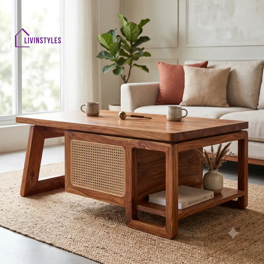 Juliette Wooden Coffee Table for Living Room | Tea Table | Teapoy | Center table