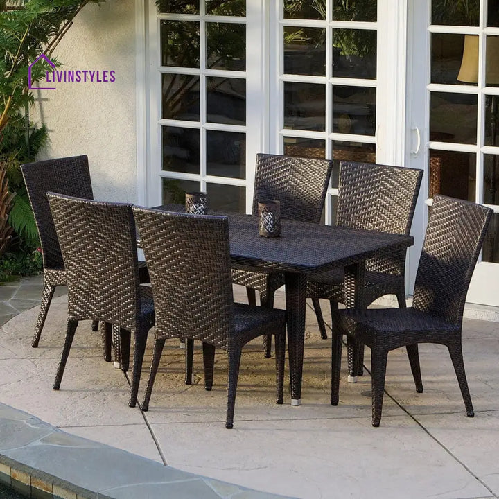 Jumanah Outdoor All-Weather Resistant Rattan Wicker 7-Piece Dining Set - Dining Set