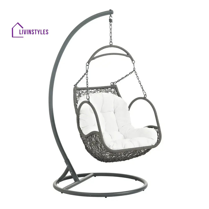 Jumoke Outdoor Rattan Wicker Hanging Swing Chair with Cushion - Swing