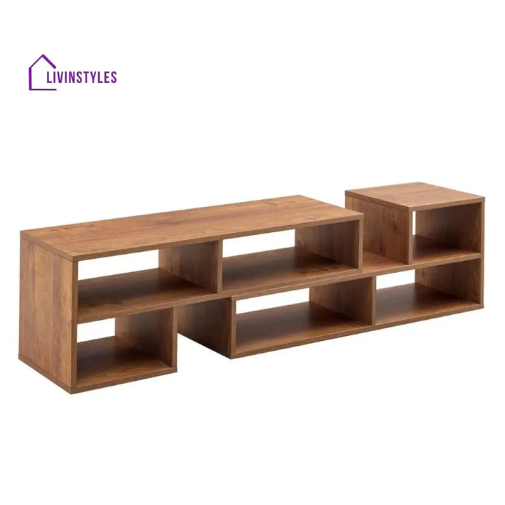 Juniper Wooden Finish Tv Unit Stand for Living Room